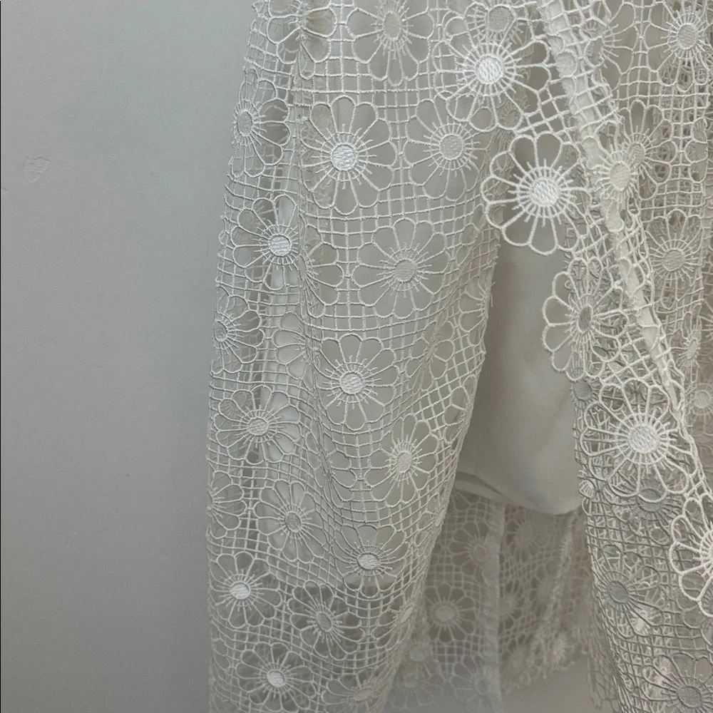 Alice McCall White Floral Eyelet Lace Mini Dress Size: 6